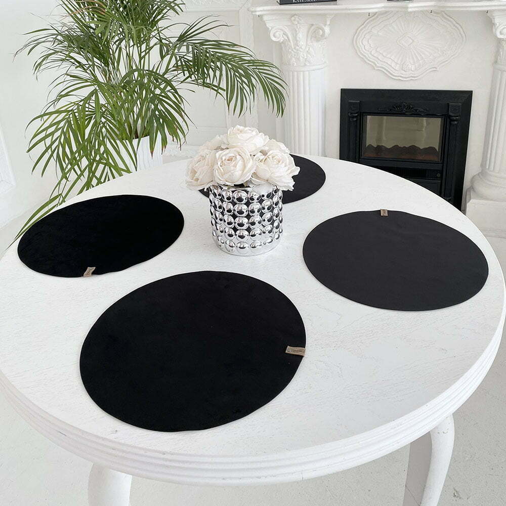 ovalo formos veliuriniai stalo padekliukai juodi 8 1