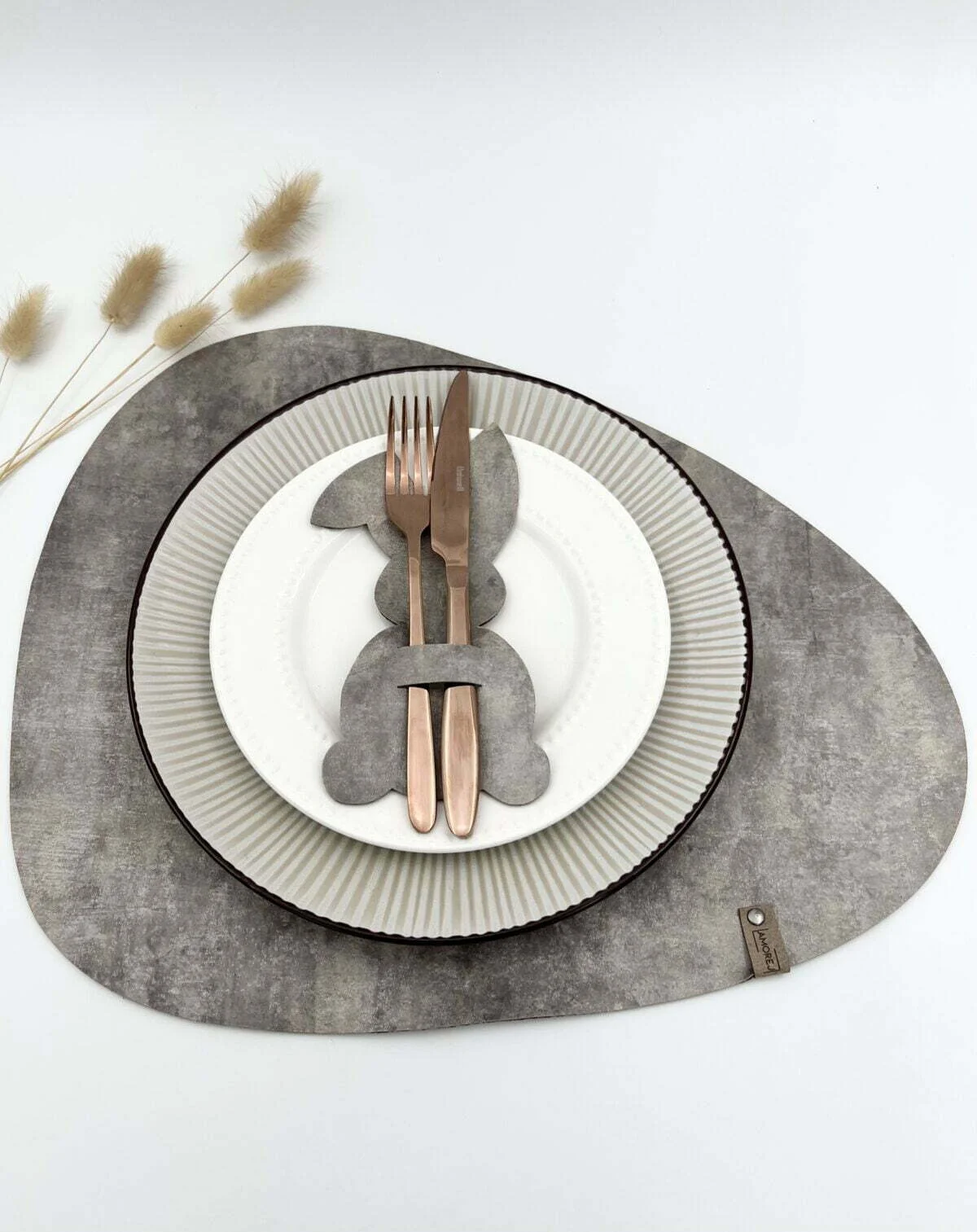 Stalo įrankių laikiklis papuošimas Zuikis Švesios Pilkos spalvos ...